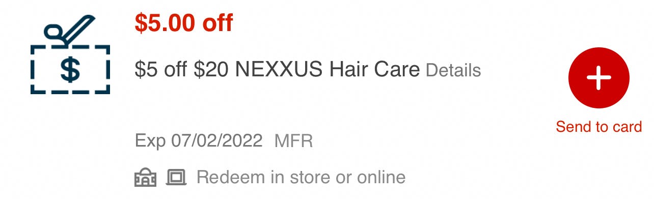 nexxus cvs store coupon