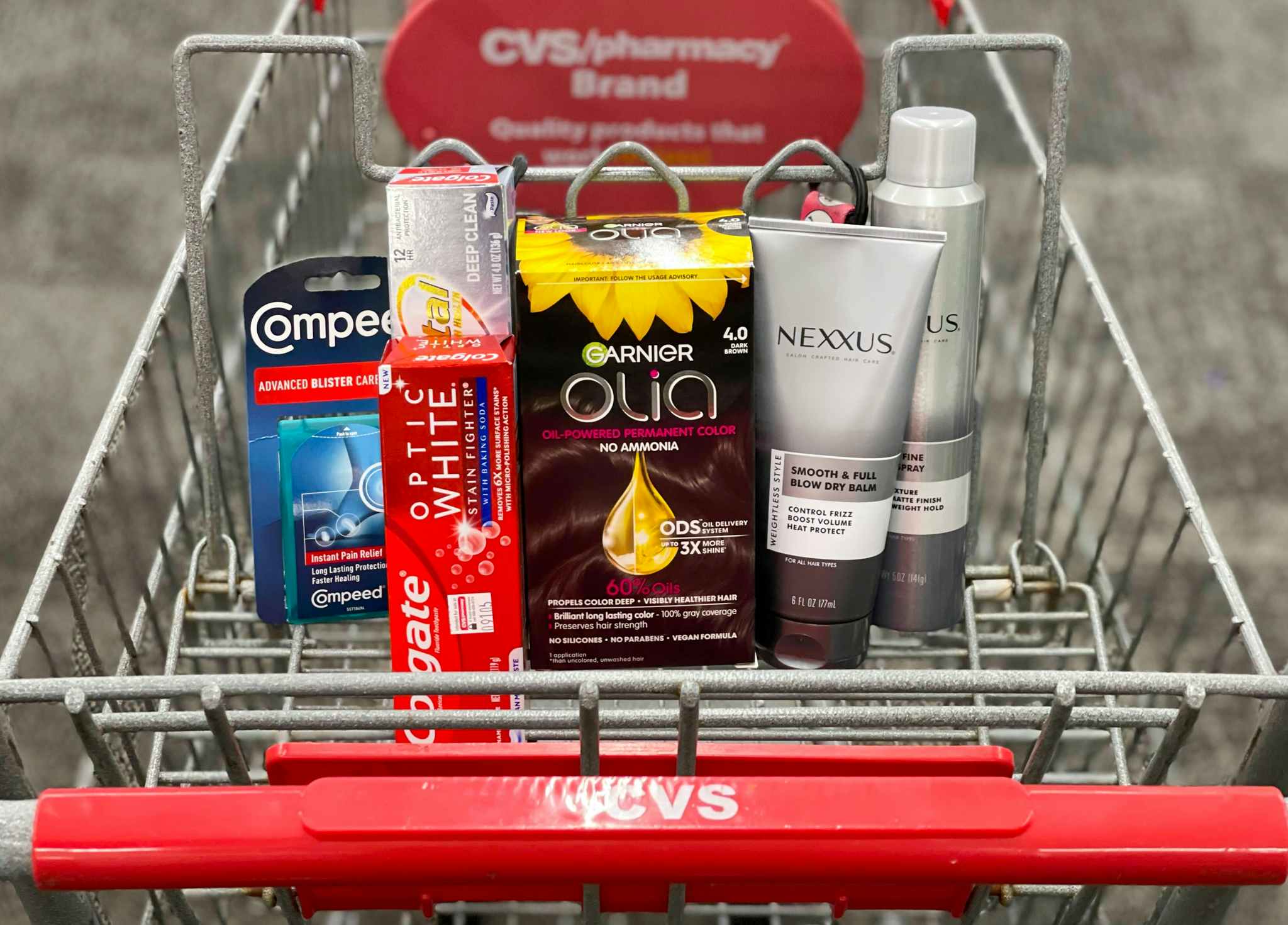 garnier olia and more products in cvs shopping cart