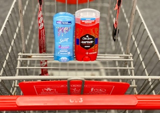 secret and old spice deodorant in cart