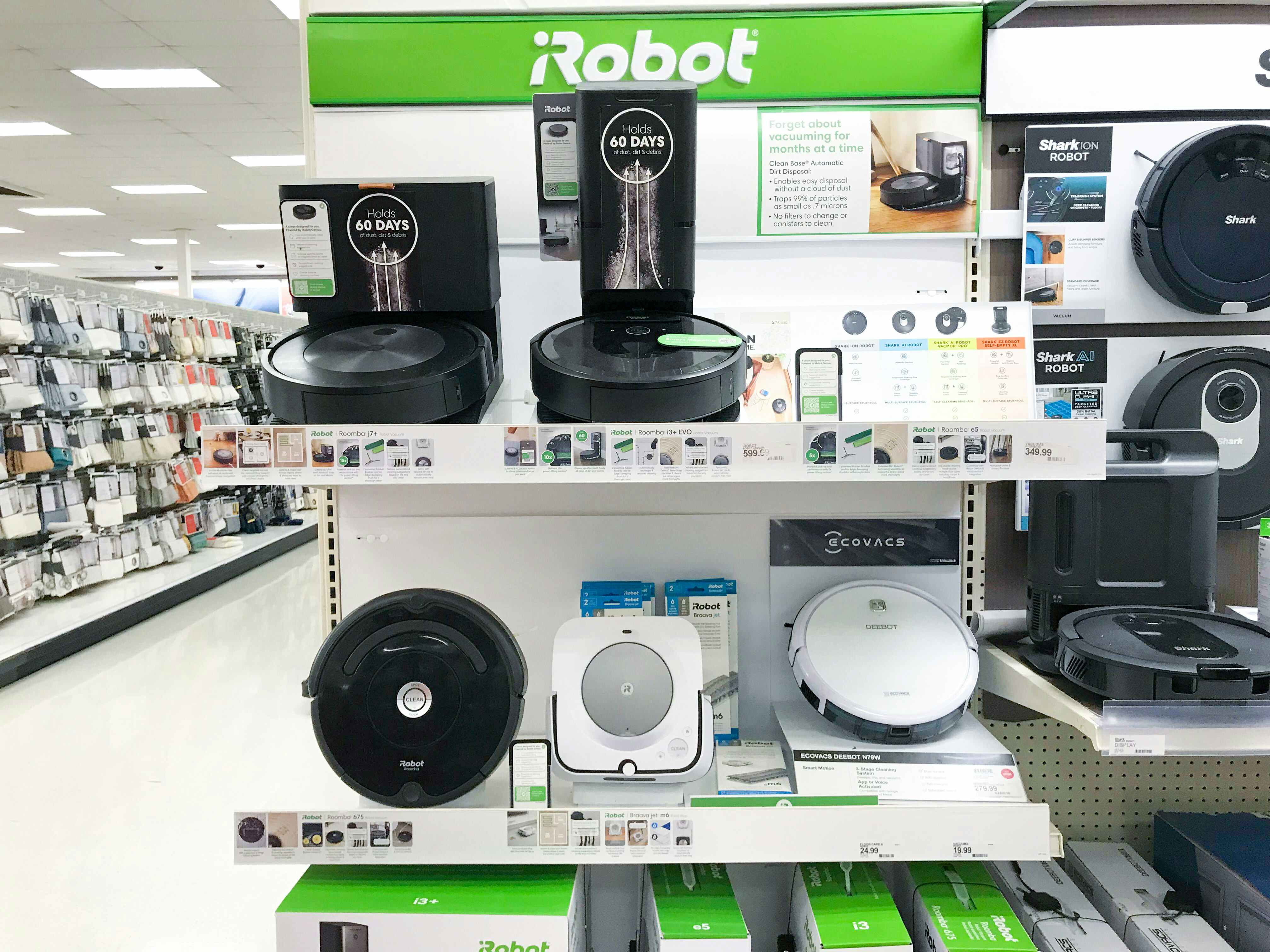 Amazon iRobot Roomba models on display at Target