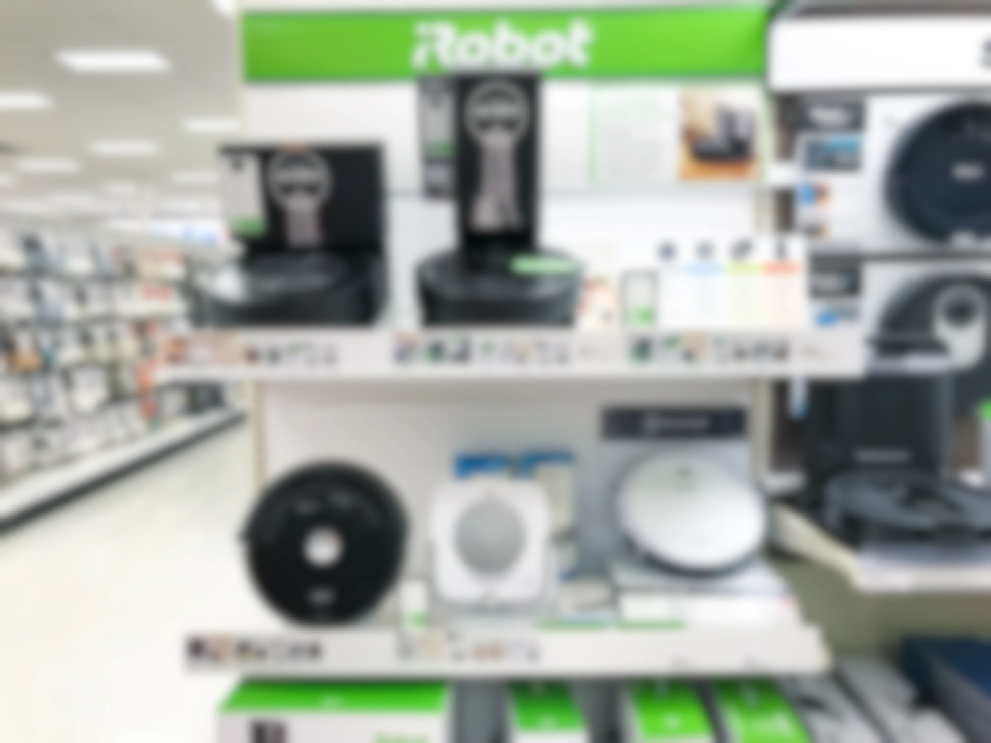 Amazon iRobot Roomba models on display at Target
