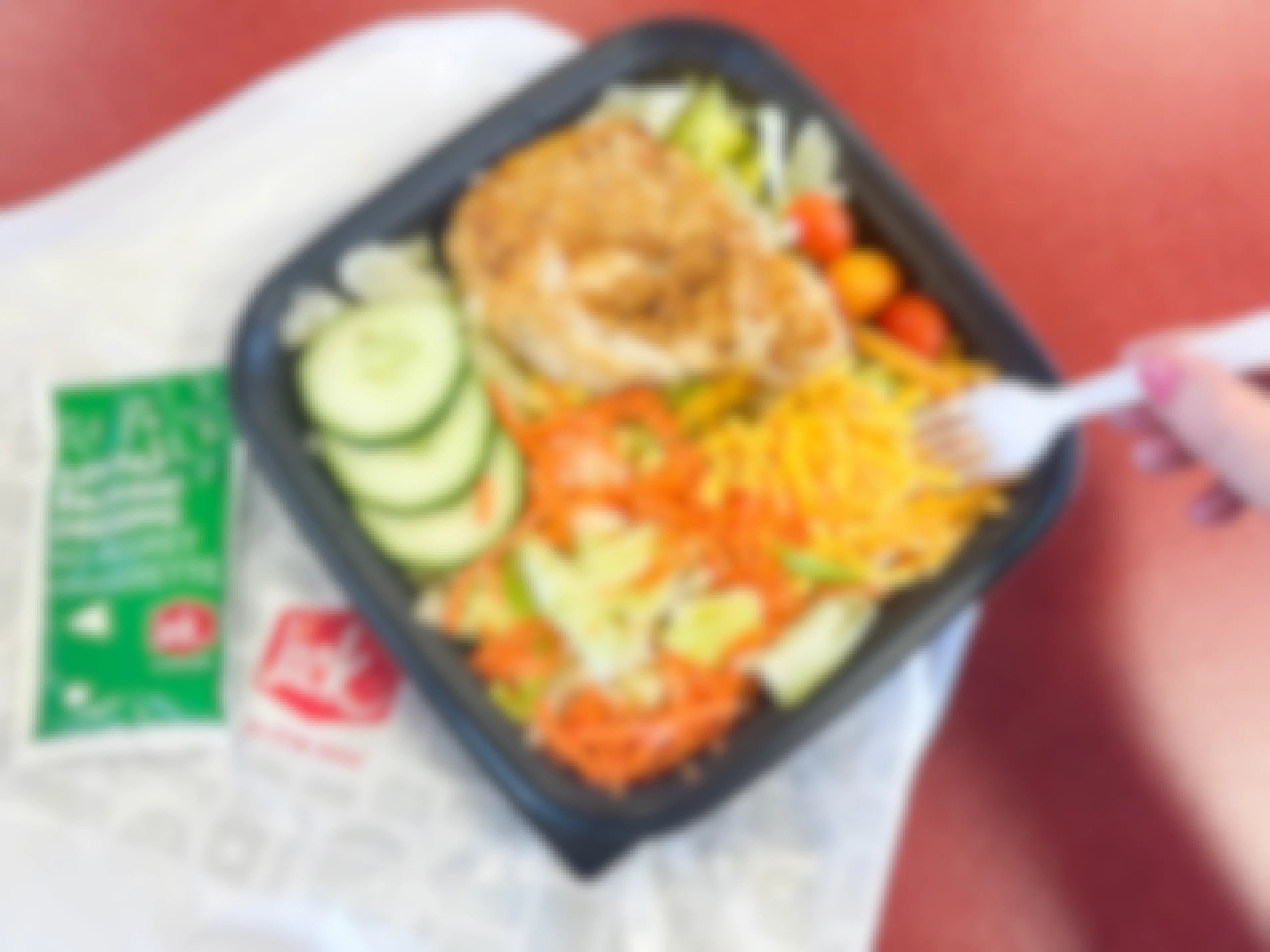 jack in the box grilled chicken salad top of bag