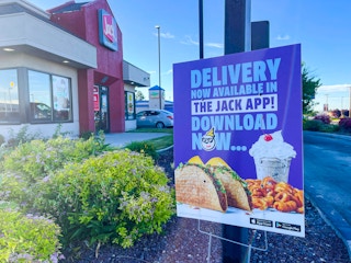 delivery with the jack in the box app sign outside store
