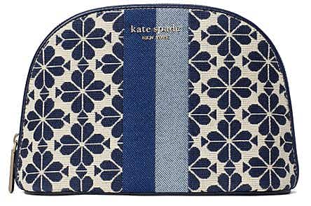 Spade Flower Jacquard Stripe Large Dome Cosmetic Case