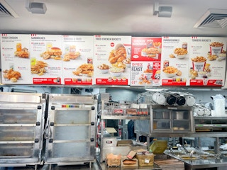 kfc inside store menu board