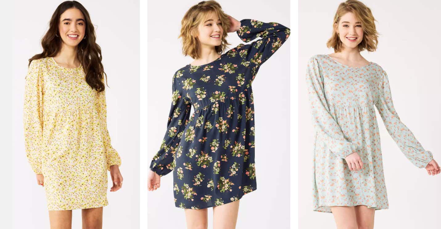 SO® Floral Back-Tie Mini Dress