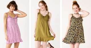 SO Ruffled Front Lace Up Mini Dress