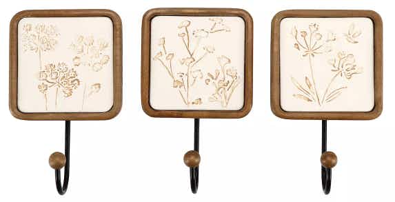 Sonoma Goods For Life® Floral Decorative Hook Wall Decor 3-piece Set