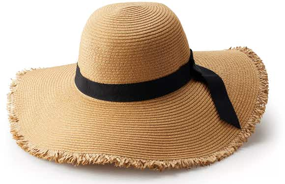 kohls Women's LC Lauren Conrad Wide Brim Straw Floppy Hat stock image 2022