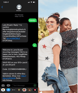 text sign up messages