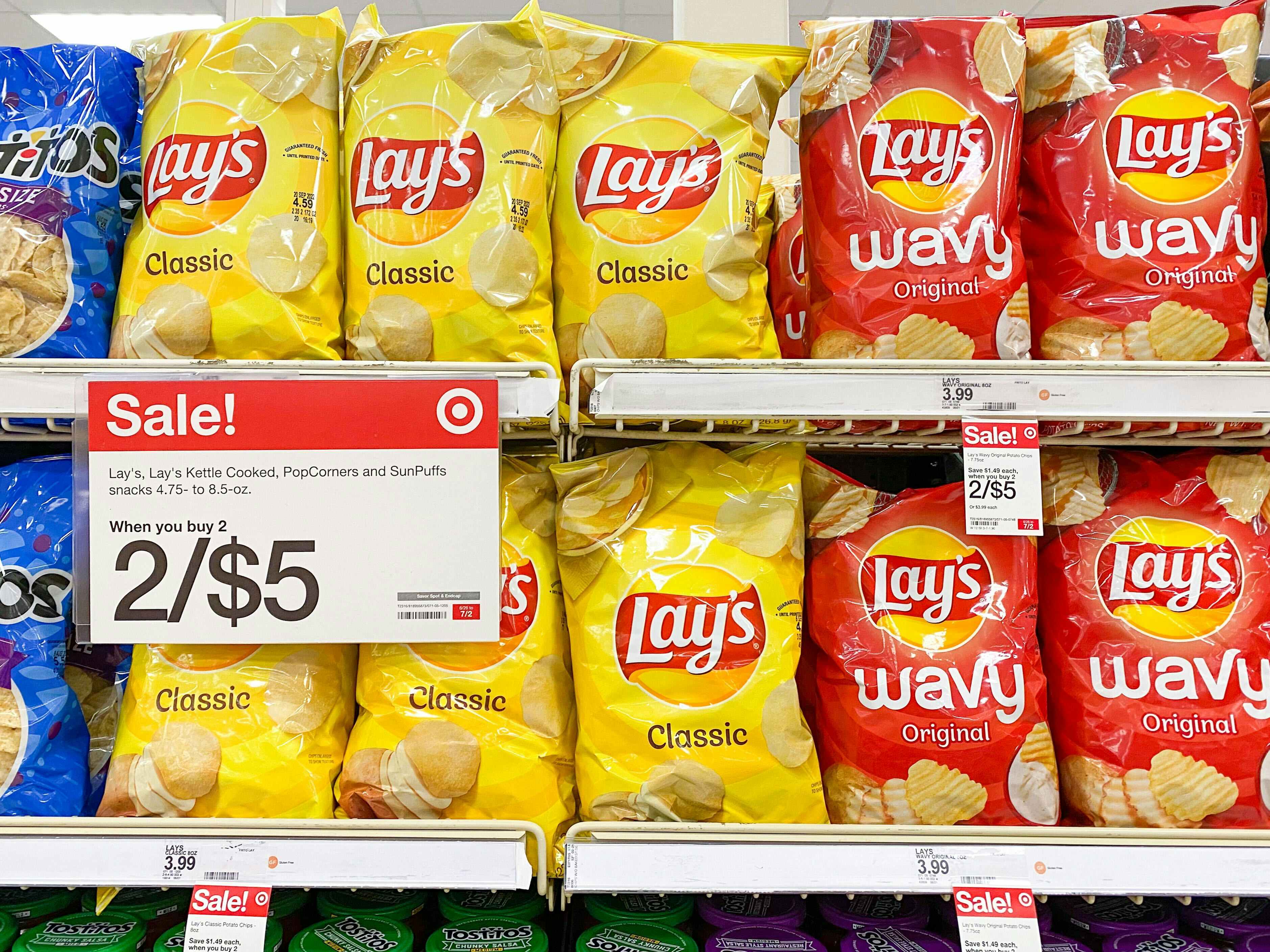 shelf of lay's chips on sale at Target