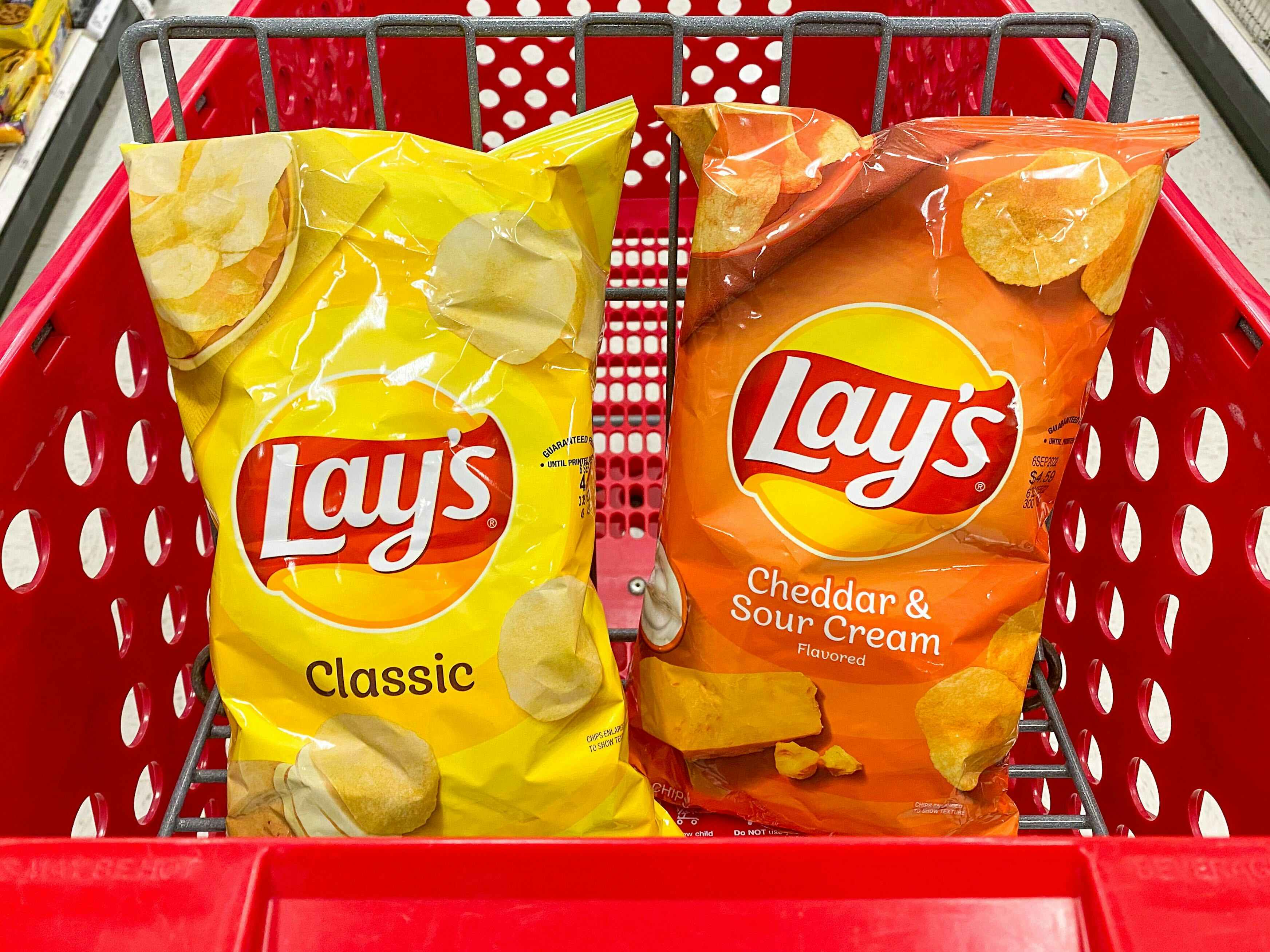 two bags of Lay's in shopping cart