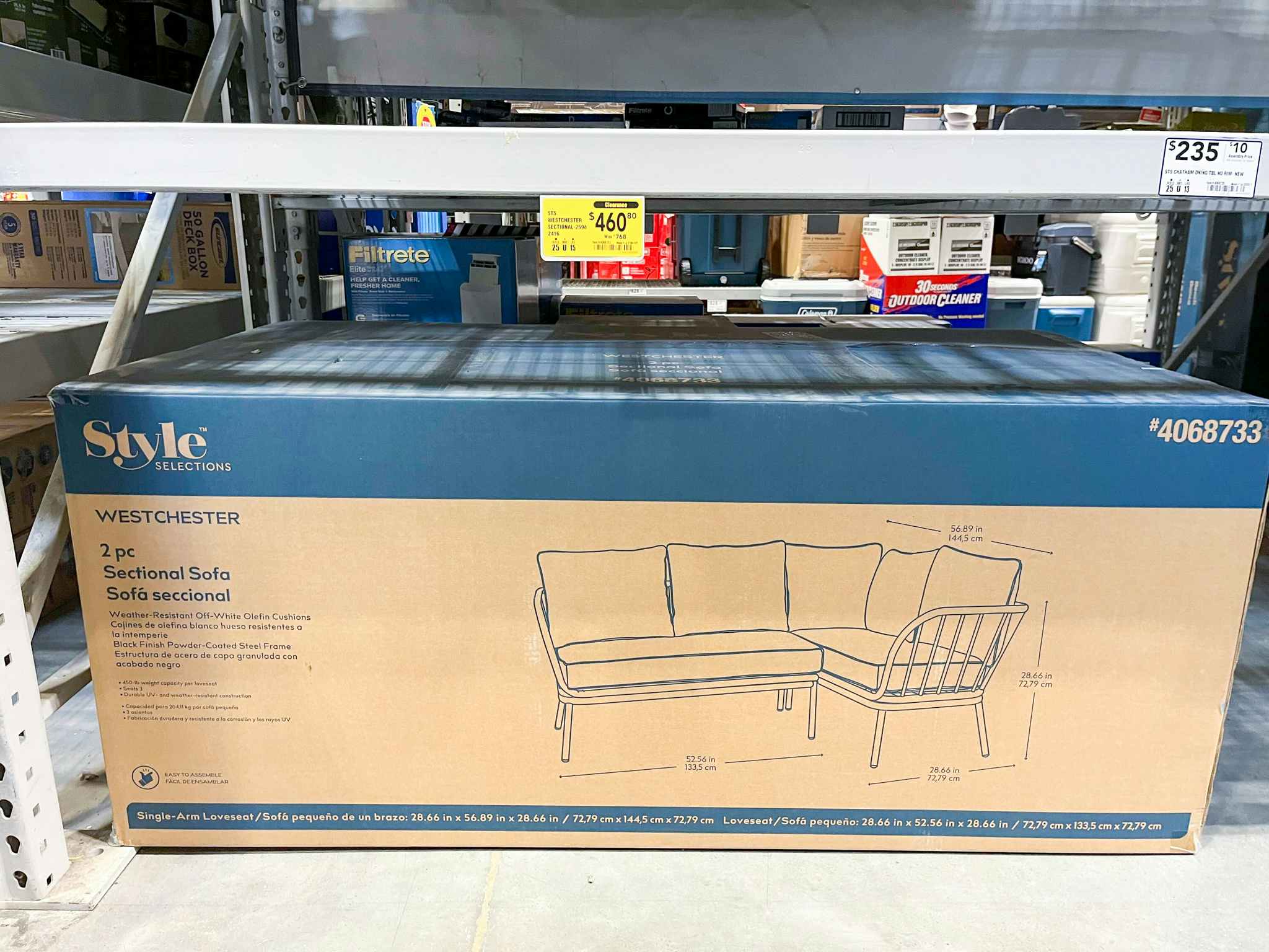 style selections westchester sectional sofa on clearance at lowes