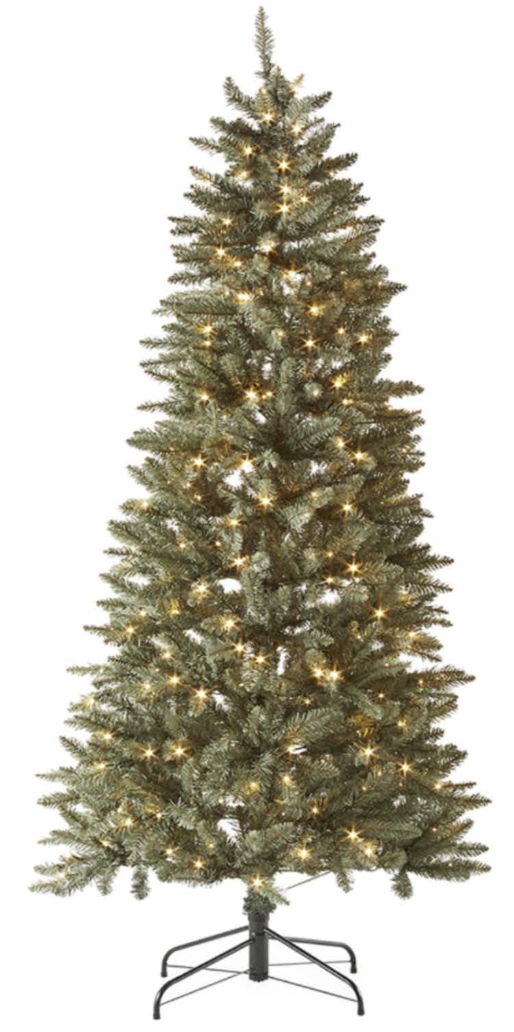 a 9-foot pre-lit Christmas tree