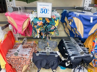 swimsuits on hangers