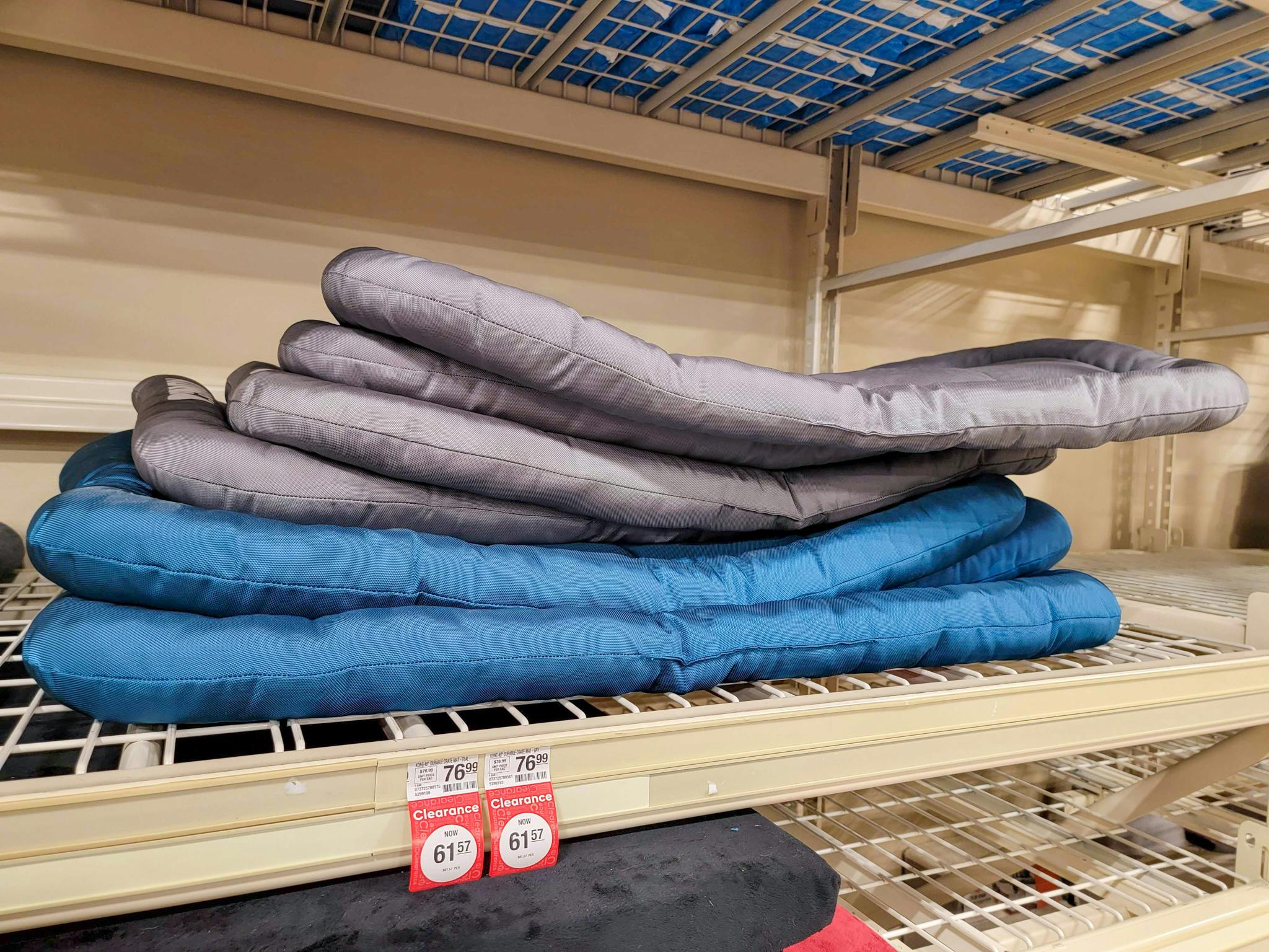 grey and teal Kong crate mats at Petsmart