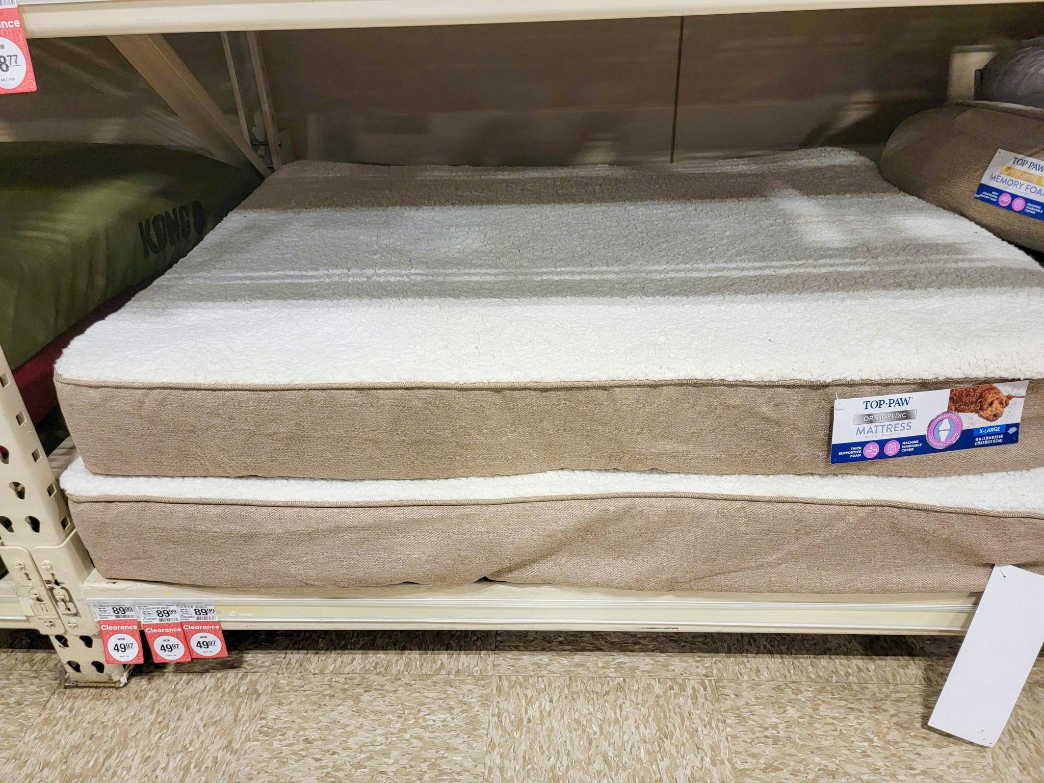 two orthopedic dog beds at petsmart