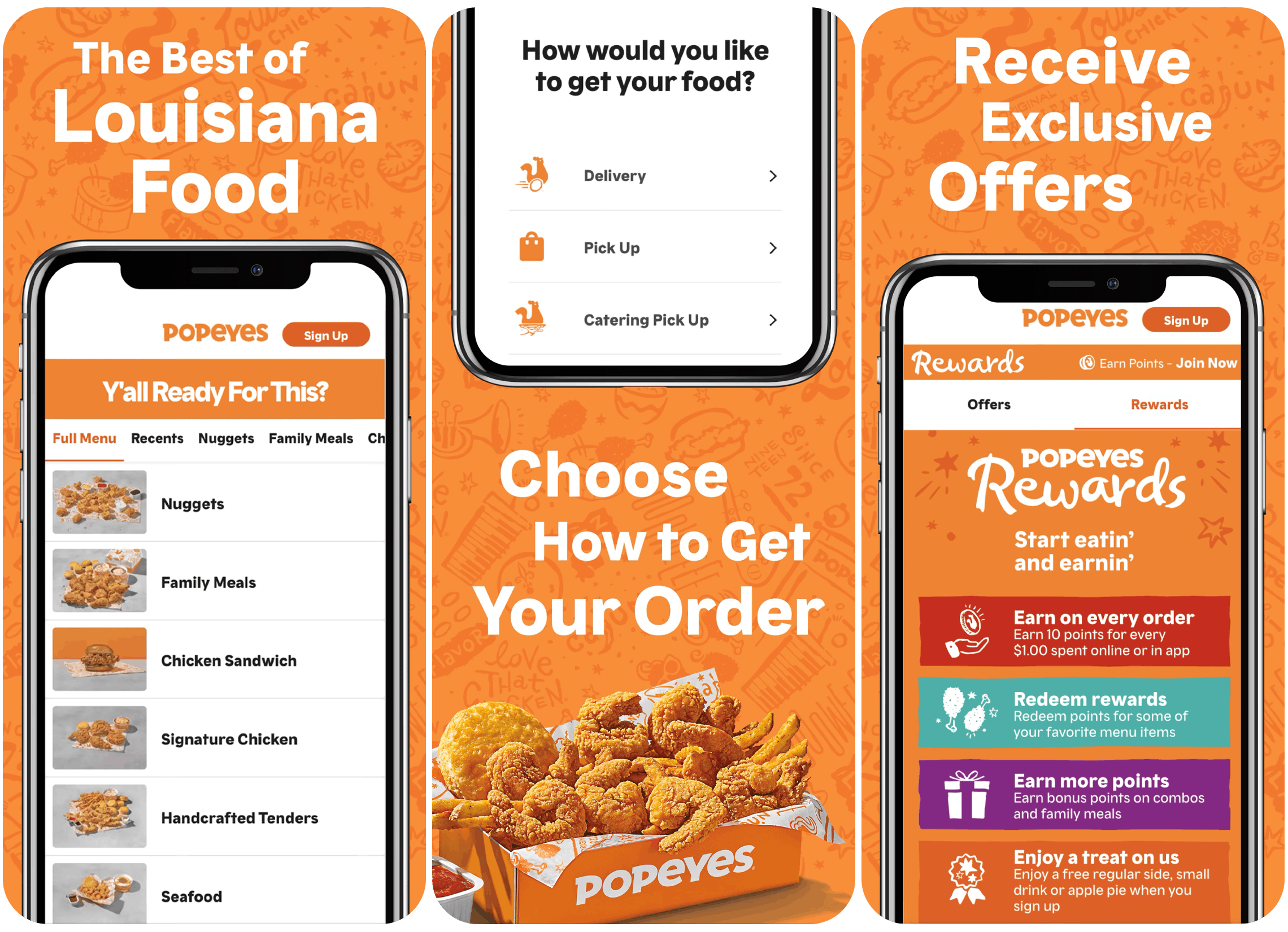 A screenshot of the Popeyes mobile app download graphic from the app store.