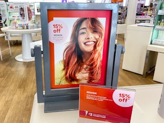 display of redken jumbo sized shampoo and conditioners in ulta