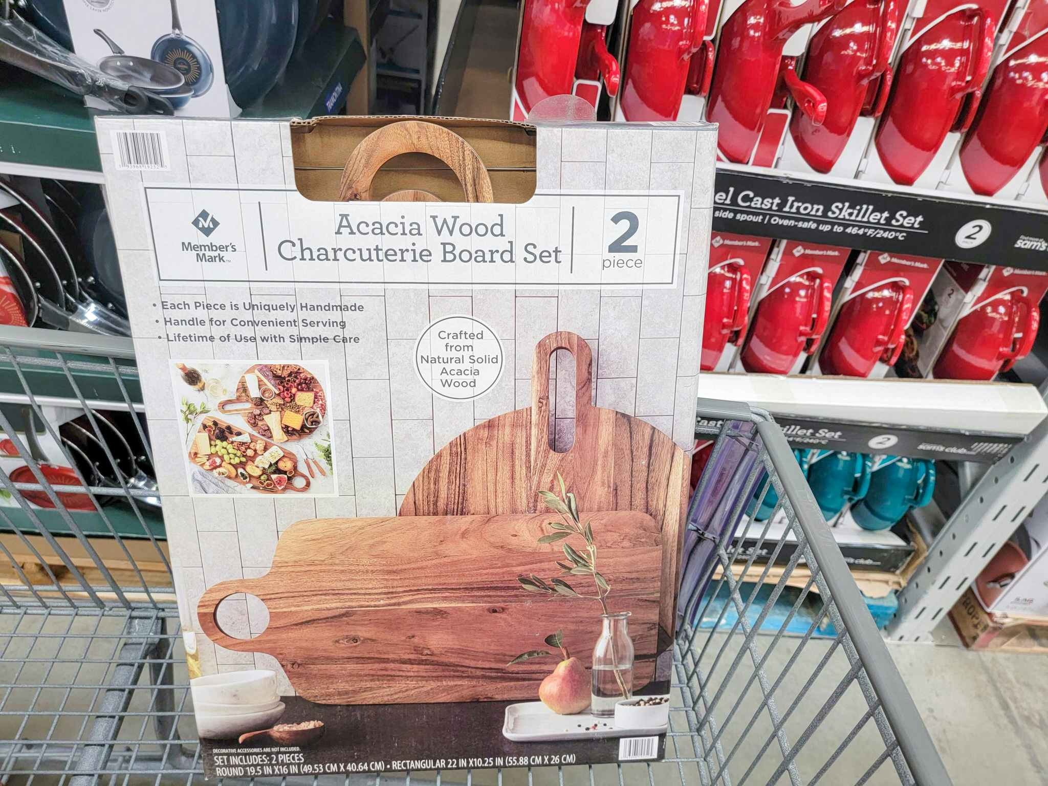 set of 2 wooden charcuterie boards
