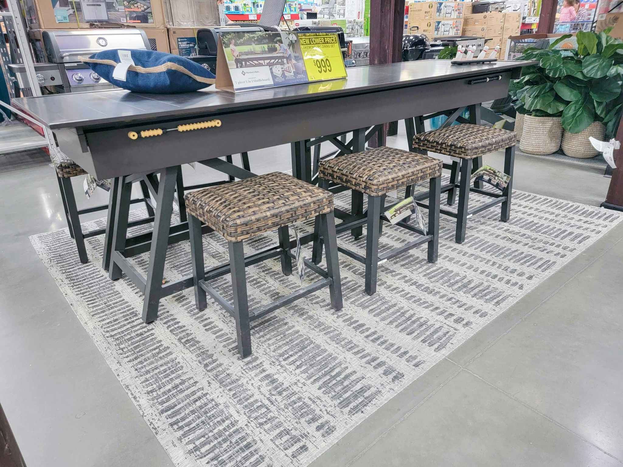 7 piece patio dining set with game table