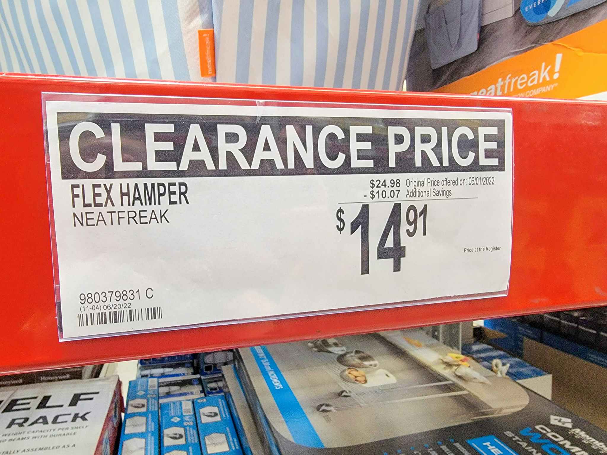 clearance sign for laundry hampers