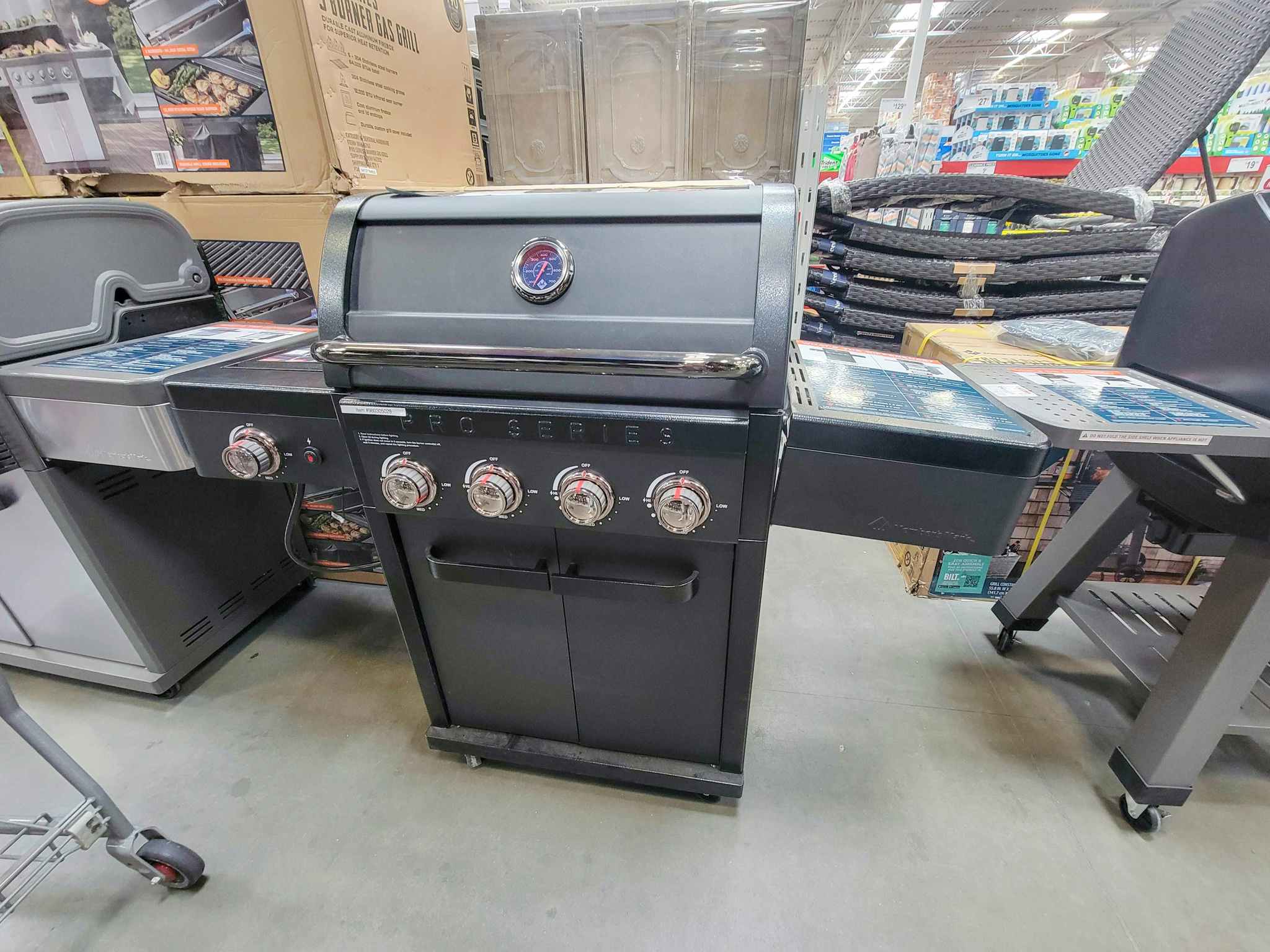 a black gas grill