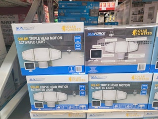 boxes of solar triple head motion activated lights