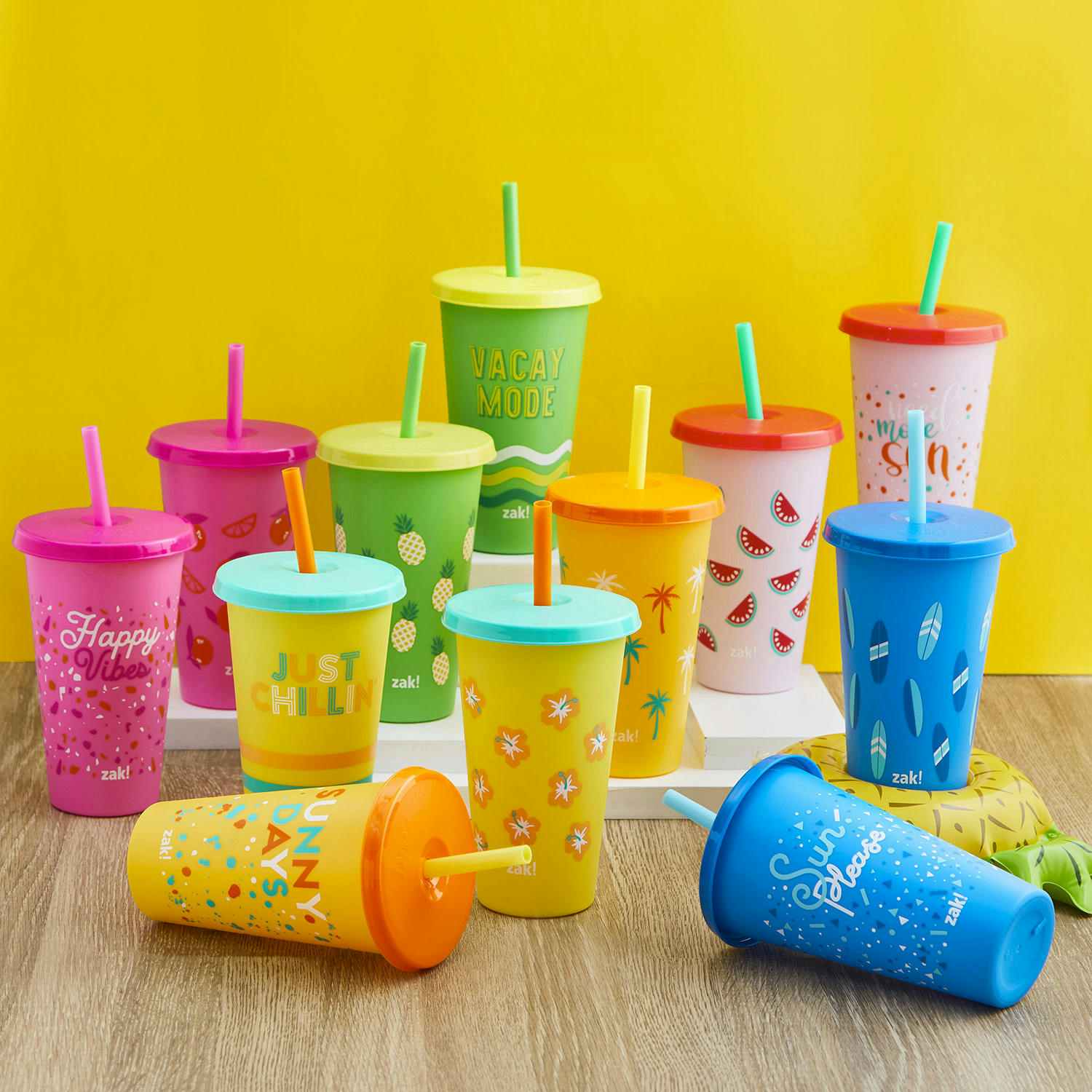 Set of 10 color changing tumblers
