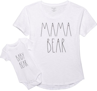 Rae Dunn Mama Bear Shirt and Baby Bear Bodysuit Set - Short Sleeve