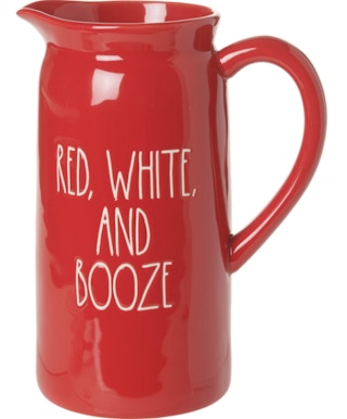 Rae Dunn Red, White and Booze Pitcher
