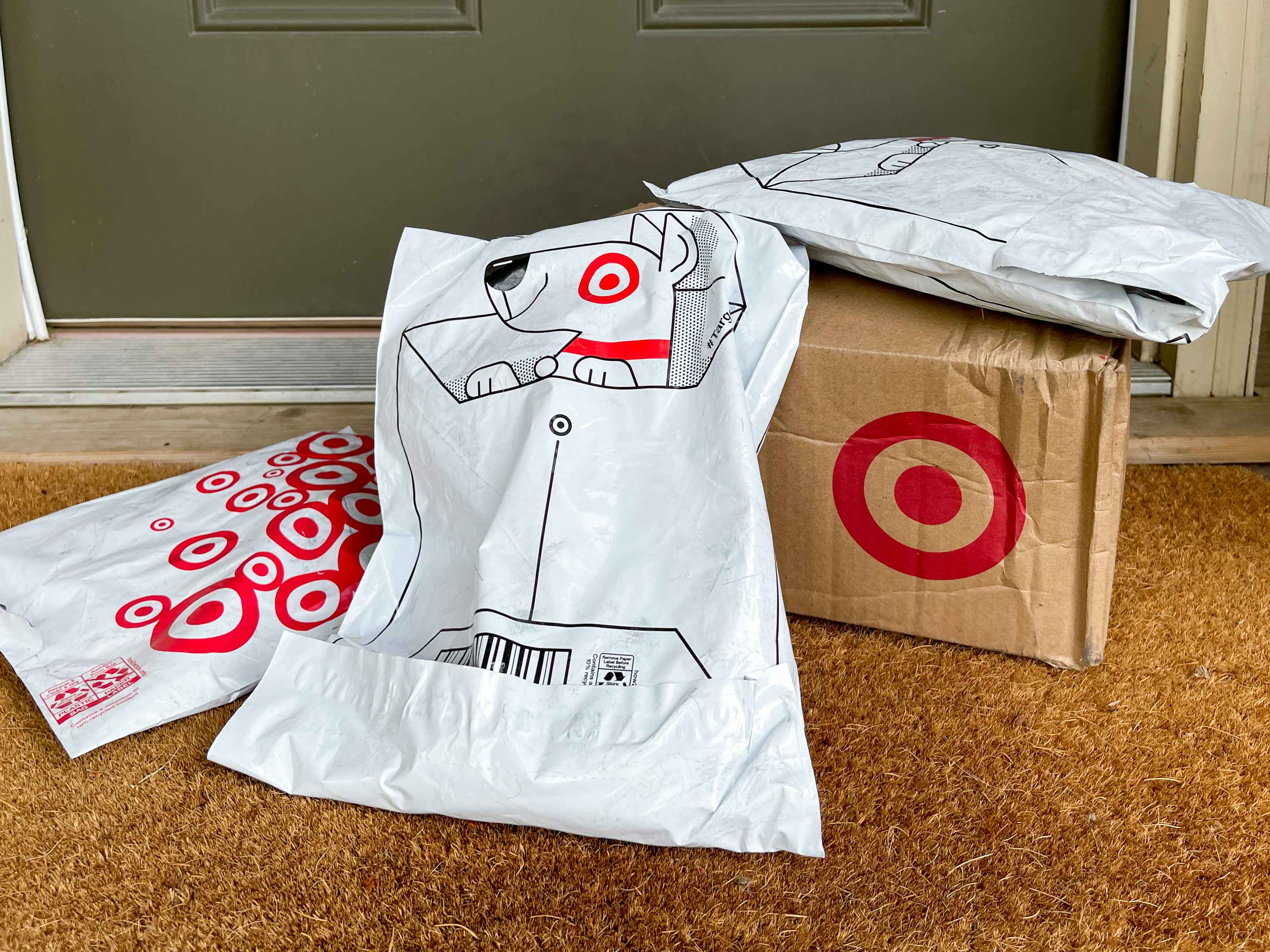 Target online order on a doorstep.