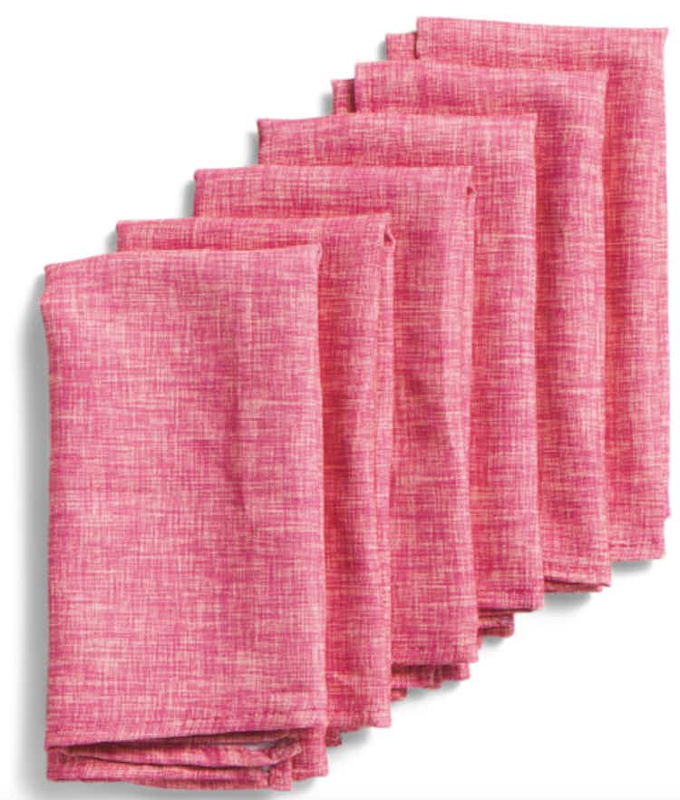 A set of 6 woven pink dyed tommy bahama napkins