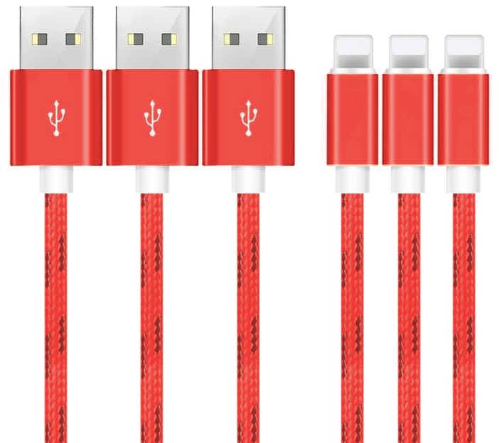10-Foot Braided MFi Lightning Cable (3-Pack)