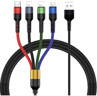 4-in-1 Nylon Braided 4-Foot Charging Cable