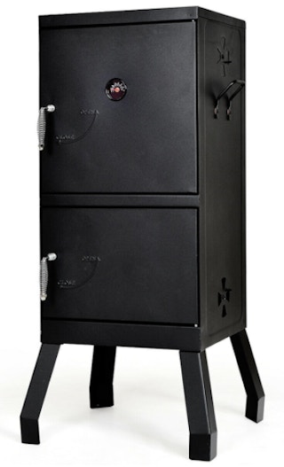 until gone Black Vertical Charcoal BBQ Smoker stock image 2022