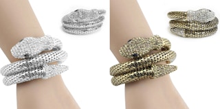 Exotic Designer Sultry Crystal Snake Bracelets