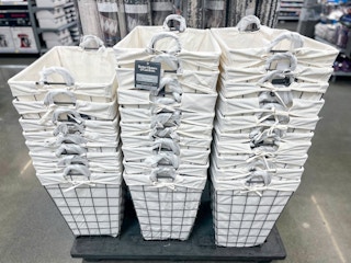 better homes and gardens hamper on display at walmart