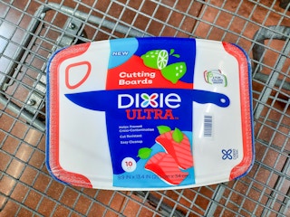 Dixie Ultra Disposable Cutting Boards in Walmart shopping cart