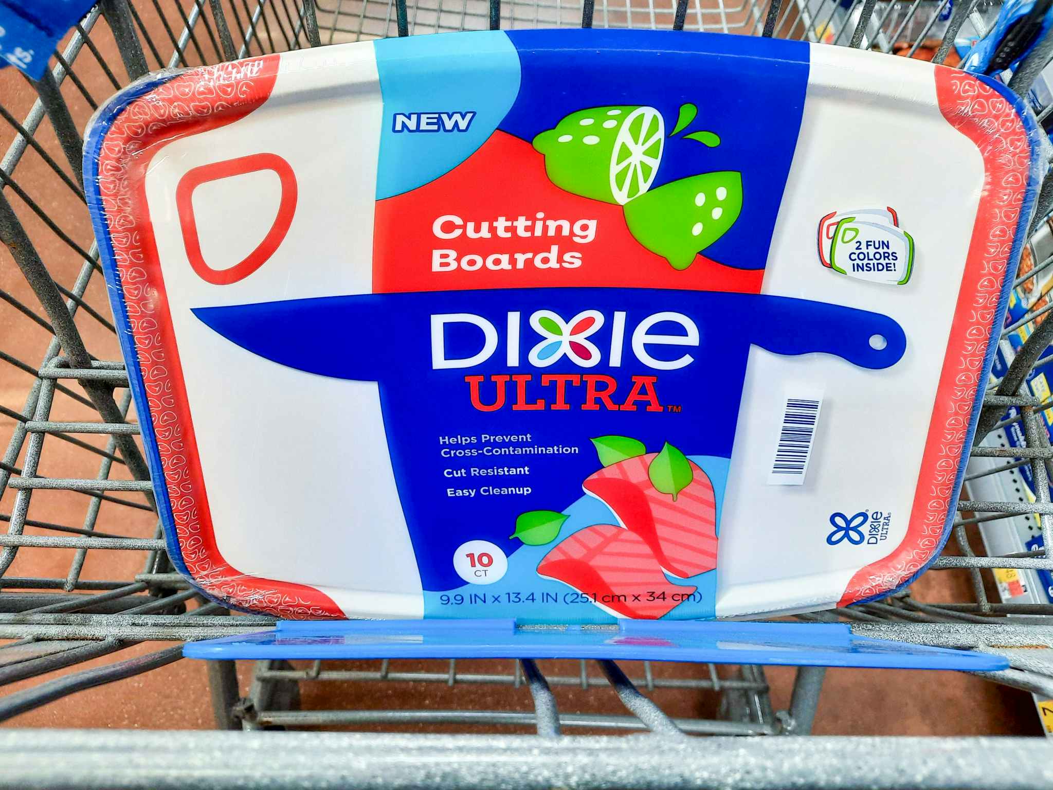 Dixie Ultra Disposable Cutting Boards in Walmart shopping cart