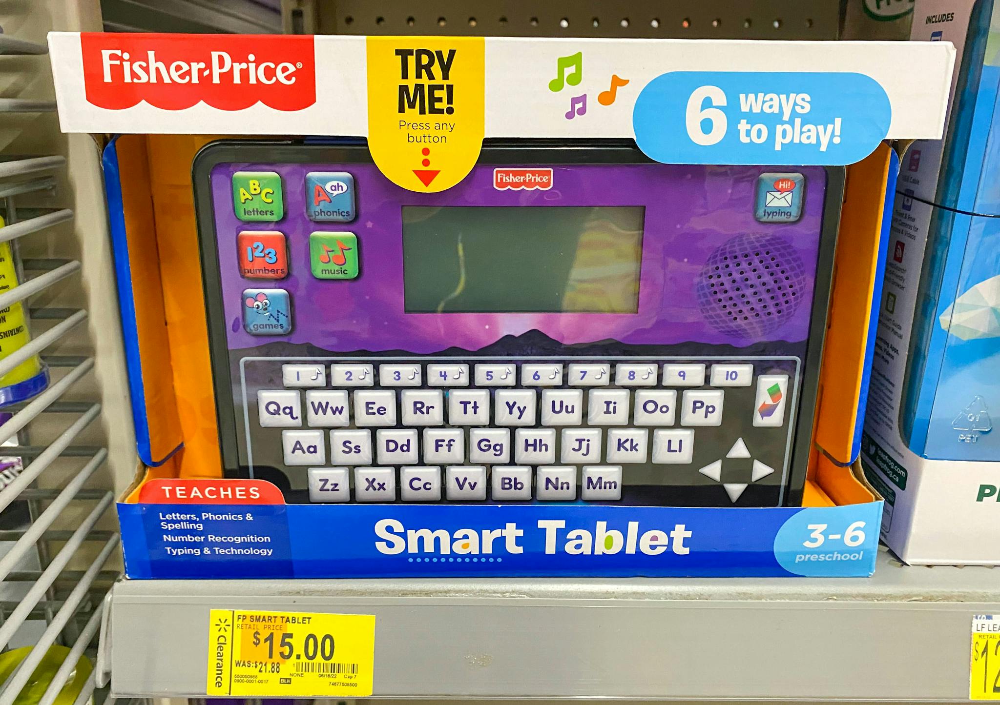 fisher-price smart tablet on walmart shelf