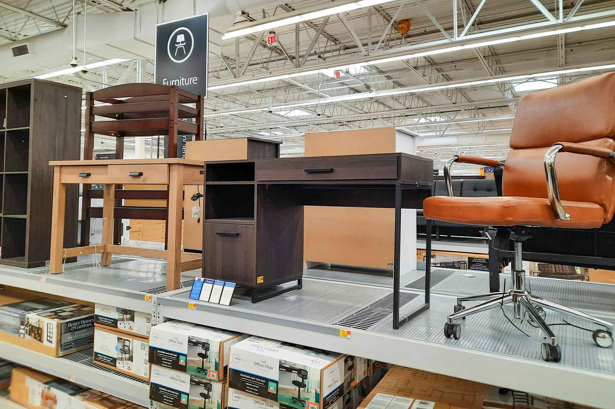 Desks on display at Walmart