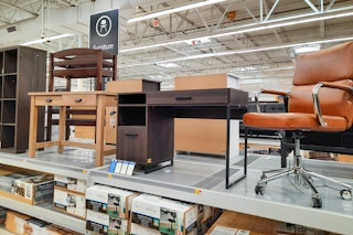 Desks on display at Walmart