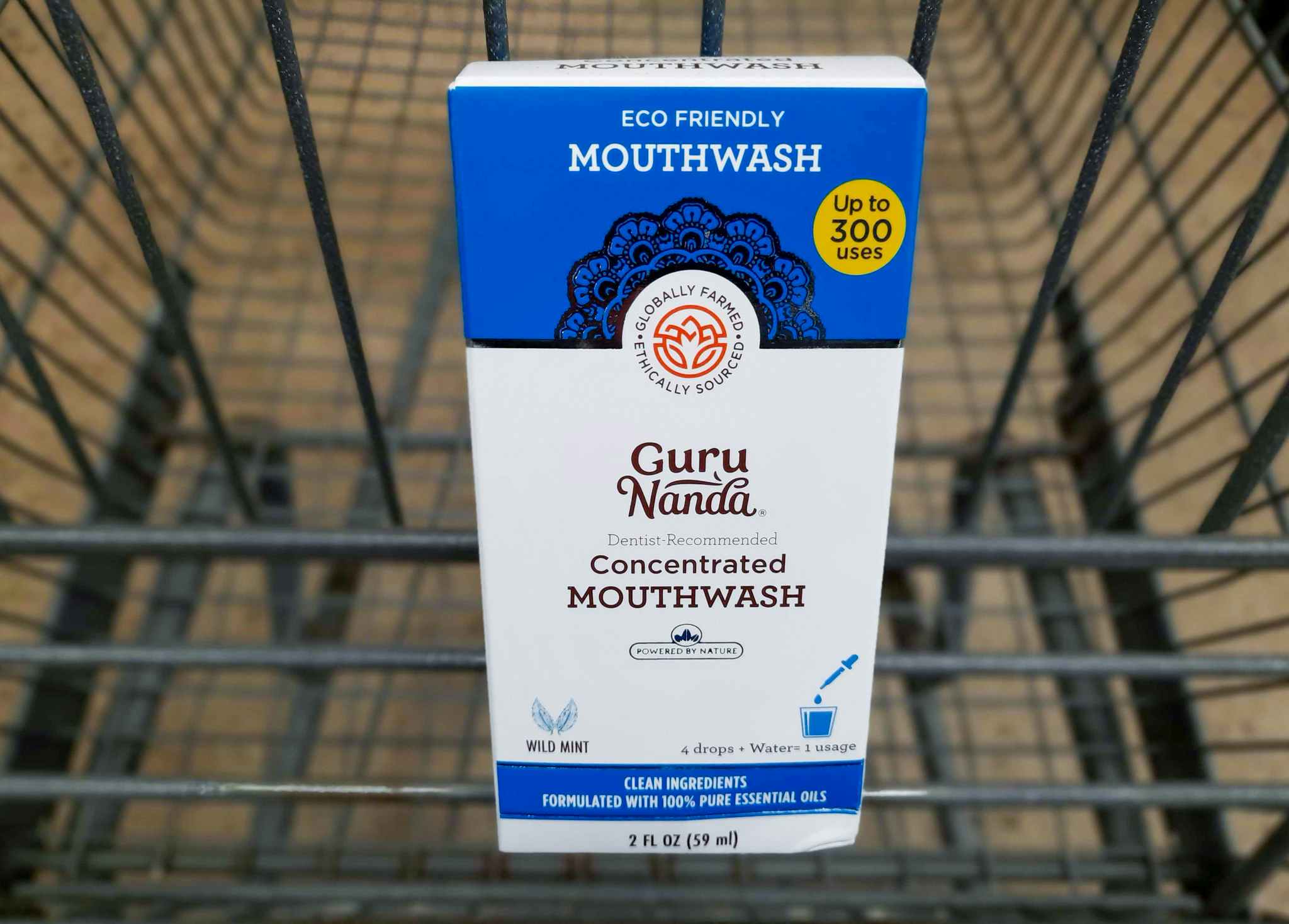 GuruNanda Concentrated Mouthwash product in Walmart shopping cart