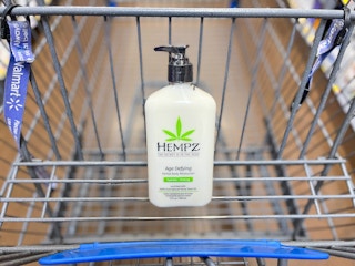 hempz age defying lotion in cart at walmart