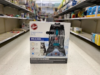 hoover power scrub elite on the floor at walmart