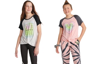 justice twist front graphic shirts