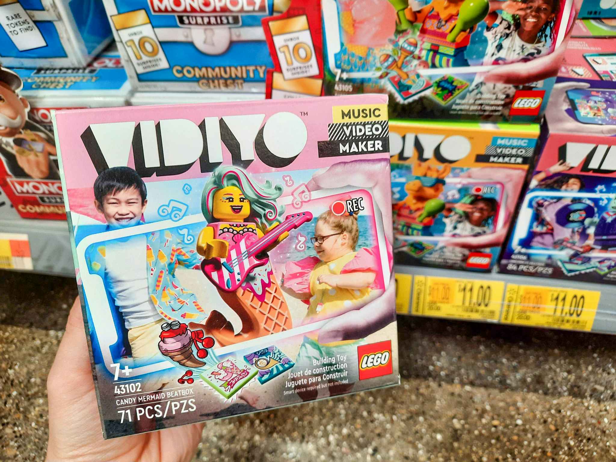LEGO VIDIYO Candy Mermaid Beatbox Set held in toy aisle at Walmart