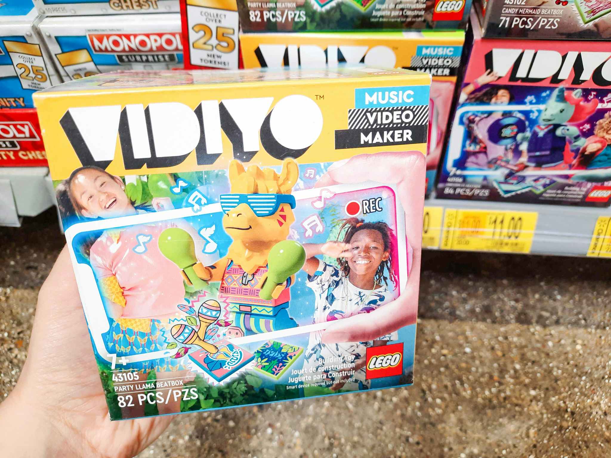 LEGO VIDIYO Llama Beatbox Set held in toy aisle at Walmart