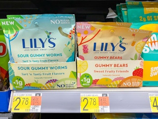 lilys gummy worms and bears on walmart shelf